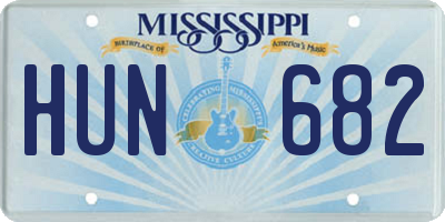 MS license plate HUN682