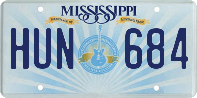 MS license plate HUN684