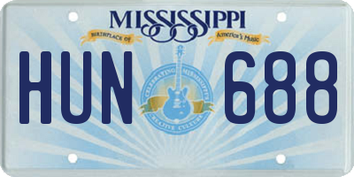 MS license plate HUN688