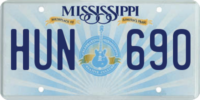 MS license plate HUN690