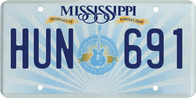 MS license plate HUN691