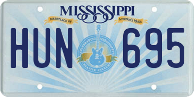 MS license plate HUN695