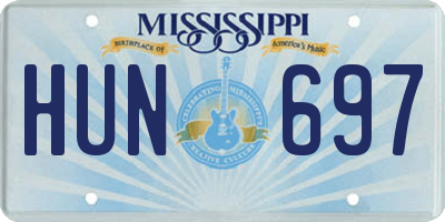 MS license plate HUN697