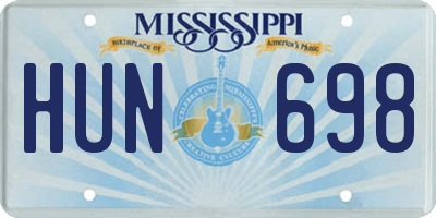 MS license plate HUN698