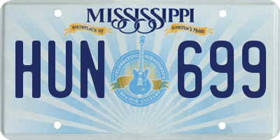 MS license plate HUN699
