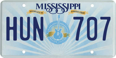 MS license plate HUN707