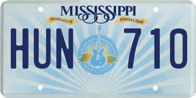 MS license plate HUN710