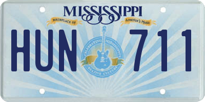 MS license plate HUN711