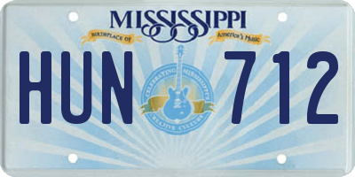 MS license plate HUN712