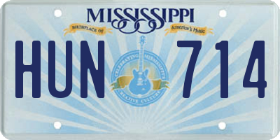 MS license plate HUN714