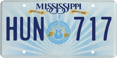 MS license plate HUN717