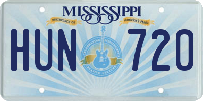 MS license plate HUN720