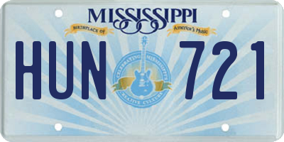 MS license plate HUN721