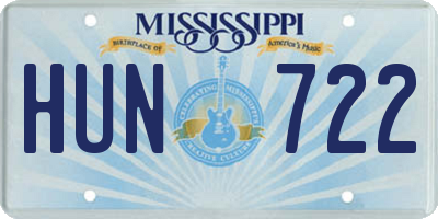 MS license plate HUN722