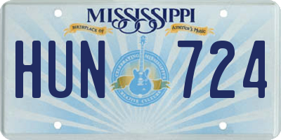 MS license plate HUN724