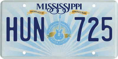 MS license plate HUN725