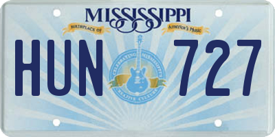 MS license plate HUN727
