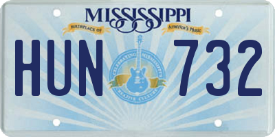 MS license plate HUN732