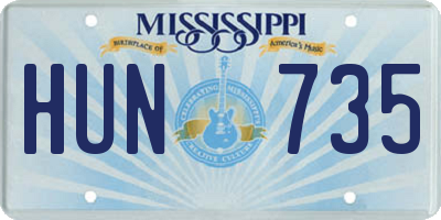 MS license plate HUN735
