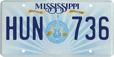 MS license plate HUN736