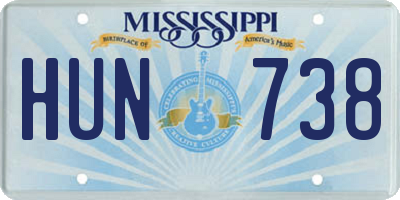 MS license plate HUN738