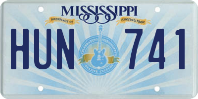 MS license plate HUN741