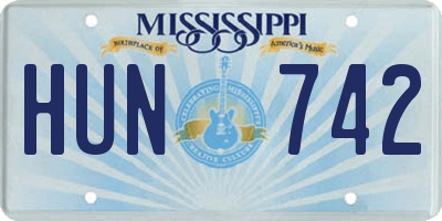 MS license plate HUN742