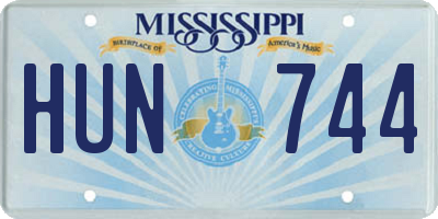 MS license plate HUN744