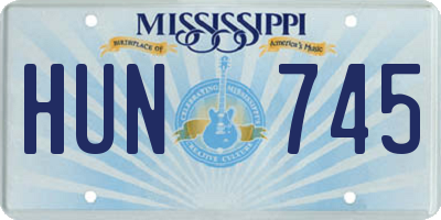 MS license plate HUN745