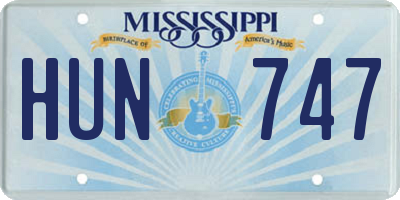 MS license plate HUN747