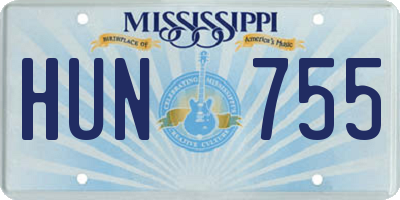 MS license plate HUN755