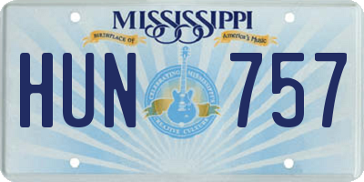 MS license plate HUN757