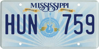 MS license plate HUN759