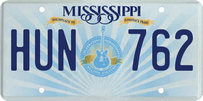 MS license plate HUN762