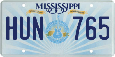 MS license plate HUN765