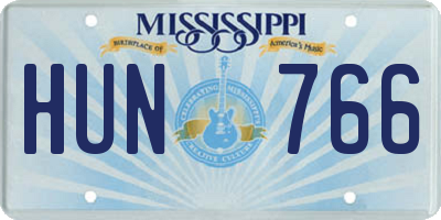 MS license plate HUN766