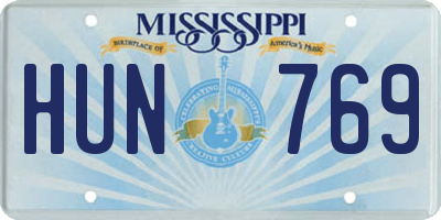 MS license plate HUN769