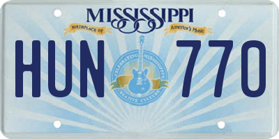 MS license plate HUN770