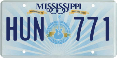 MS license plate HUN771