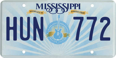 MS license plate HUN772