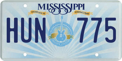 MS license plate HUN775