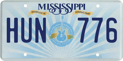 MS license plate HUN776