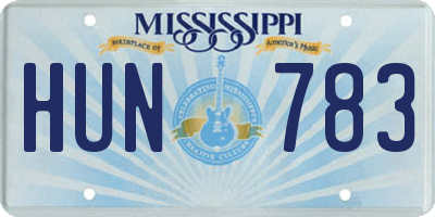 MS license plate HUN783