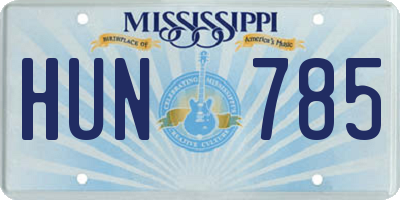 MS license plate HUN785