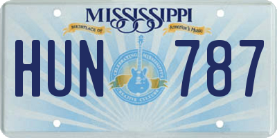 MS license plate HUN787