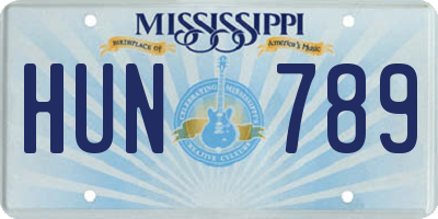 MS license plate HUN789