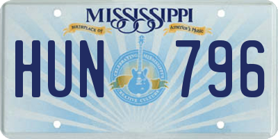 MS license plate HUN796