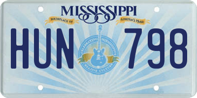 MS license plate HUN798
