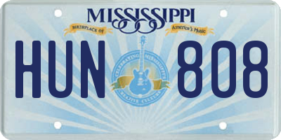 MS license plate HUN808