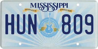 MS license plate HUN809